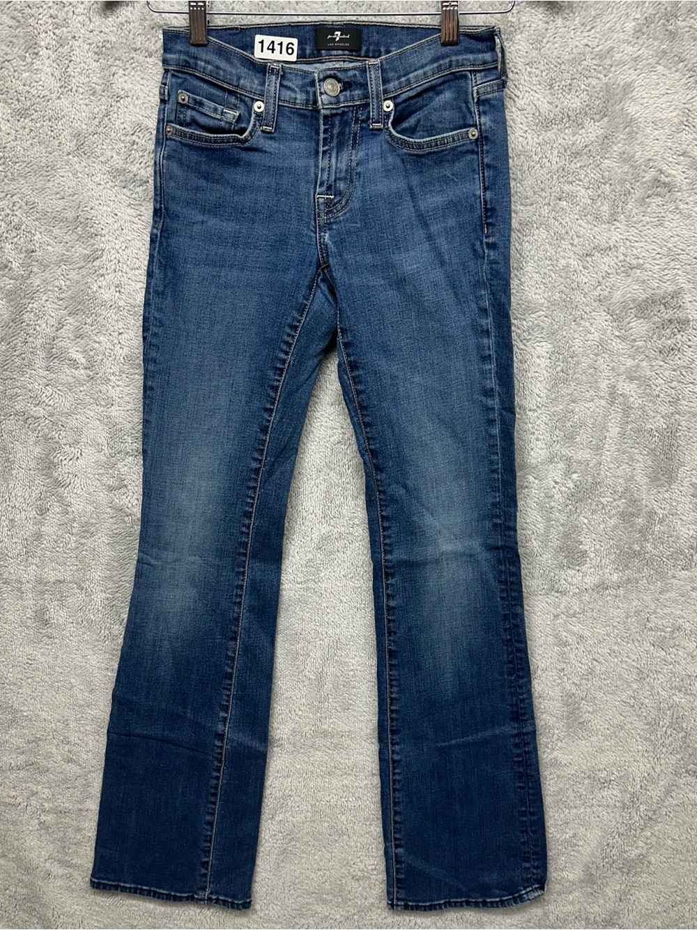 7 For All Mankind Original Bootcut Jeans Medium Wash Size 24 Y2K Stretch Denim